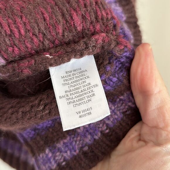 Coldwater Creek Women's Fair Isle Multicolor full zip lambs wool Sweater medium! - Picture 8 of 9